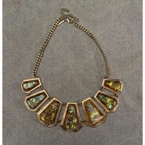 Vintage 2000s Statement Necklace Retro 00s Abalone Shell Style Glam The Limited